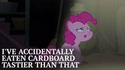 Size: 1920x1080 | Tagged: safe, edit, edited screencap, editor:quoterific, imported from derpibooru, screencap, pinkie pie, earth pony, pony, the cutie map, cardboard, chubby cheeks, fat, female, mare, pudgy pie, winnie the pink