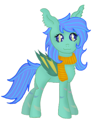 Size: 768x1024 | Tagged: safe, artist:lshbz, imported from derpibooru, oc, oc only, oc:乐者拾贝, bat pony, pony, derpibooru community collaboration, 2021 community collab, bat pony oc, bat wings, clothes, female, scarf, simple background, solo, transparent background, wings