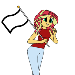 Size: 768x768 | Tagged: safe, artist:felix lynn, artist:thatradhedgehog, imported from derpibooru, sunset shimmer, equestria girls, flag, png, simple background, solo, template, transparent background