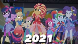Size: 1242x708 | Tagged: safe, artist:luigigamer25, edit, imported from derpibooru, applejack, fluttershy, pinkie pie, rainbow dash, rarity, sci-twi, sunset shimmer, twilight sparkle, cheer you on, equestria girls, equestria girls series, spoiler:eqg series (season 2), 2021, humane five, humane seven, humane six, op can't let go, op is a duck, op needs to stop, save equestria girls