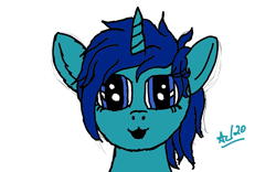 Size: 1000x625 | Tagged: safe, artist:applecider120, imported from derpibooru, oc, unicorn, beginner artist, digital art, drawing tablet, horn, original character do not steal, signature, unicorn oc