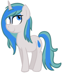 Size: 745x870 | Tagged: safe, artist:technoponywardrobe, imported from derpibooru, oc, oc only, oc:charity seashell, pony, unicorn, derpibooru community collaboration, 2021 community collab, blue eyes, eyeshadow, female, horn, looking up, makeup, mare, paint tool sai, simple background, solo, transparent background, unicorn oc, water droplet