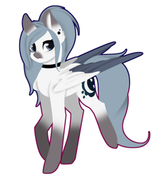 Size: 2352x2549 | Tagged: safe, artist:riariirii2, imported from derpibooru, oc, oc only, pegasus, pony, choker, coat markings, pegasus oc, simple background, socks (coat marking), socks (coat markings), solo, transparent background, two toned wings, wings