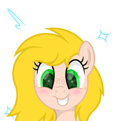 Size: 1200x1200 | Tagged: safe, artist:ponkus, imported from derpibooru, oc, oc only, oc:honky, oc:ponkus pingus, earth pony, pony, bust, cute, female, freckles, mare, portrait, solo