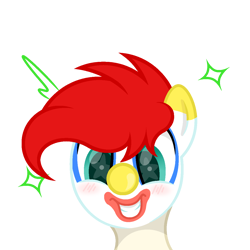 Size: 1200x1200 | Tagged: safe, artist:ponkus, imported from derpibooru, oc, oc only, oc:jester jokes, earth pony, pony, bust, clown, clown makeup, clown nose, cute, male, portrait, red nose, simple background, solo, stallion, transparent background