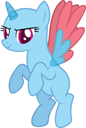 Size: 989x1463 | Tagged: safe, artist:pegasski, imported from derpibooru, oc, oc only, alicorn, pony, 2 4 6 greaaat, alicorn oc, bald, base, eyelashes, horn, rearing, simple background, smiling, solo, transparent background, two toned wings, wings