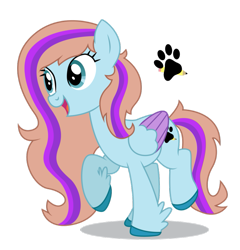 Size: 877x912 | Tagged: safe, artist:dragonchaser123, imported from derpibooru, oc, oc only, oc:bittersweet, pegasus, pony, derpibooru community collaboration, 2021 community collab, cutie mark, eyes open, female, long mane, open eyes, open mouth, paw print, simple background, smiling, solo, transparent background, wings