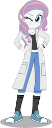 Size: 714x1742 | Tagged: safe, artist:grapefruitface1, artist:yaya54320bases, imported from derpibooru, potion nova, equestria girls, my little pony: pony life, base used, belly button, breasts, cleavage, clothes, cutie mark, cutie mark on clothes, equestria girls-ified, g4.5 to equestria girls, hand on hip, lab coat, looking at you, midriff, one eye closed, shoes, short jeans, short shirt, simple background, sneakers, socks, solo, transparent background, watch, wink, winking at you