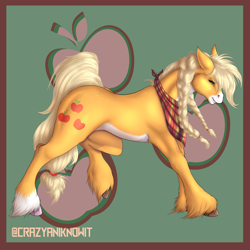 Size: 3000x3000 | Tagged: safe, artist:crazyaniknowit, imported from derpibooru, applejack, pony, alternate design, solo, unshorn fetlocks