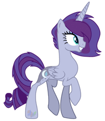 Size: 1024x1174 | Tagged: safe, artist:blues-edits, artist:pure-blue-heart, imported from derpibooru, princess luna, rarity, alicorn, pony, base used, fusion, simple background, transparent background, watermark