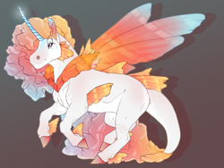 Size: 2000x1500 | Tagged: safe, artist:seffiron, imported from derpibooru, oc, oc only, oc:abyssal glow, pony, interspecies offspring, magical lesbian spawn, offspring, parent:daybreaker, parent:queen novo, solo