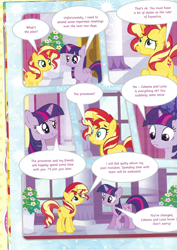 Size: 826x1169 | Tagged: safe, imported from derpibooru, sunset shimmer, twilight sparkle, alicorn, pony, unicorn, comic, friendship cake, magazine scan, twilight sparkle (alicorn)