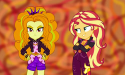 Size: 2000x1200 | Tagged: safe, artist:ktd1993, imported from derpibooru, adagio dazzle, sunset shimmer, equestria girls, equestria girls series, sunset's backstage pass!, spoiler:eqg series (season 2), female, lesbian, shipping, sunsagio