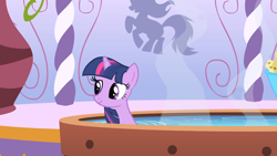 Size: 1920x1080 | Tagged: safe, imported from derpibooru, screencap, twilight sparkle, pony, unicorn, green isn't your color, female, hot tub, mare, sauna, solo, spa, unicorn twilight