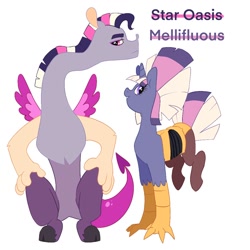 Size: 1024x1024 | Tagged: safe, artist:aztrial, imported from derpibooru, oc, oc:mellifluous, oc:star oasis, hybrid, interspecies offspring, offspring, parent:discord, parent:twilight sparkle, parents:discolight