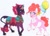 Size: 3813x2732 | Tagged: safe, artist:frozensoulpony, imported from derpibooru, fizzlepop berrytwist, pinkie pie, tempest shadow, pony, armor, balloon, duo, duo female, female, horn, lesbian, shipping, tempest gets her horn back, tempestpie, traditional art