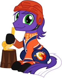 Size: 4808x6001 | Tagged: safe, artist:pirill, imported from derpibooru, oc, oc only, oc:proudy hooves, earth pony, pony, derpibooru community collaboration, 2021 community collab, clothes, cutie mark, helmet, hockey, hockey helmet, hockey puck, hockey stick, hoof hold, hoof shoes, jersey, looking at you, male, pants, scarf, shirt, signature, simple background, sitting, smiling, solo, sports, stallion, transparent background, trophy, vector