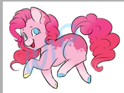 Size: 769x574 | Tagged: safe, artist:silentwolf-oficial, imported from derpibooru, pinkie pie, earth pony, pony, colored hooves, female, mare, open mouth, smiling, solo