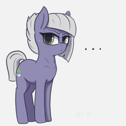 Size: 1740x1740 | Tagged: safe, artist:t72b, imported from derpibooru, limestone pie, earth pony, pony, ..., blushing, cute, female, frown, glare, lidded eyes, limabetes, looking at you, mare, simple background, solo, sweat, sweatdrop, white background