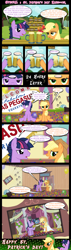 Size: 1280x4530 | Tagged: safe, artist:bigsnusnu, imported from derpibooru, applejack, big macintosh, twilight sparkle, earth pony, unicorn, comic:dusk shine in pursuit of happiness, alcohol, applebutt, bride, butt, cider, clothes, dress, dusk shine, duskjack, female, groom, half r63 shipping, holiday, hotel, implied drunk, las pegasus, lesbian, male, marriage, rule 63, saint patrick's day, shipping, straight, twijack, wedding, wedding dress