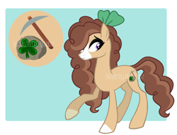 Size: 1676x1280 | Tagged: safe, artist:interstellar-quartz, imported from derpibooru, oc, oc only, oc:clover luckystone, earth pony, pony, female, offspring, parent:marble pie, parent:trouble shoes, parent:troubleshoes clyde, parents:marbleshoes, solo