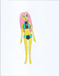 Size: 1700x2200 | Tagged: safe, artist:justinandrew1984, imported from derpibooru, fluttershy, equestria girls, bikini, clothes, quality, swimsuit, traditional art