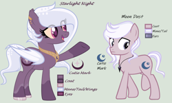 Size: 4944x2976 | Tagged: safe, artist:lominicinfinity, imported from derpibooru, oc, oc only, oc:moon dust, oc:starlight night, bat pony, pony, female, male, mare, reference sheet, simple background, teenager
