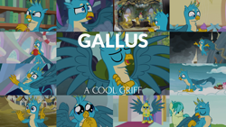 Size: 1978x1113 | Tagged: safe, edit, edited screencap, editor:quoterific, imported from derpibooru, screencap, bifröst, gabby, gallus, gilda, grampa gruff, grizzle, sandbar, yona, bird, eagle, earth pony, griffon, hippogriff, owl, pegasus, pony, yak, a matter of principals, marks for effort, school daze, school raze, the ending of the end, the hearth's warming club, the last problem, uprooted, what lies beneath, armor, crying, cupcake, food, friendship student, male, puppy dog eyes, royal guard, royal guard gallus, single tear, stallion, tears of pain