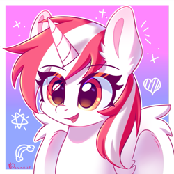 Size: 705x706 | Tagged: safe, artist:inaba_hitomi, imported from derpibooru, oc, oc only, alicorn, pony, alicorn oc, cute, horn, open mouth, solo, wings