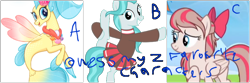Size: 800x266 | Tagged: safe, imported from derpibooru, angel wings, lighthoof, princess skystar, earth pony, pegasus, pony, seapony (g4), my little pony: the movie, 1000 hours in ms paint, bipedal, holding leg, looking at you, simple background, standing, standing on one leg, vector, white background