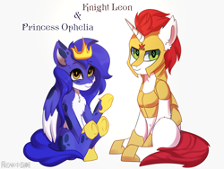 Size: 2000x1500 | Tagged: safe, artist:freak-side, imported from derpibooru, oc, oc only, pegasus, pony, unicorn, armor, clothes, crown, jewelry, knight, princess, regalia, solo, suit