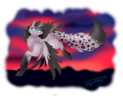 Size: 4100x3200 | Tagged: safe, artist:minelvi, imported from derpibooru, oc, oc only, pegasus, pony, chest fluff, flying, pegasus oc, signature, simple background, solo, transparent background, two toned wings, wings