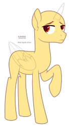 Size: 1576x2876 | Tagged: safe, artist:teepew, imported from derpibooru, oc, oc only, alicorn, pony, alicorn oc, bald, base, horn, male, raised hoof, signature, simple background, solo, stallion, transparent background, wings, worried