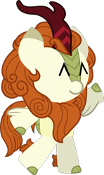 Size: 4304x7256 | Tagged: safe, artist:isaac_pony, imported from derpibooru, autumn blaze, kirin, awwtumn blaze, cute, female, horns, kibiy pony, show accurate, simple background, smiling, solo, standing, transparent background, vector