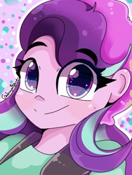 Size: 1440x1920 | Tagged: safe, artist:galaxynightt, imported from derpibooru, starlight glimmer, equestria girls, mirror magic, spoiler:eqg specials, bust, cute, female, glimmerbetes, looking at you, smiling, solo