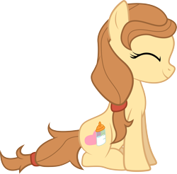 Size: 3130x3078 | Tagged: safe, imported from derpibooru, oc, oc only, oc:cream heart, earth pony, pony, button's adventures, cute, eyes closed, female, happy, simple background, sitting, smiling, solo, transparent background, vector