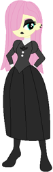 Size: 170x548 | Tagged: safe, artist:sturk-fontaine, imported from derpibooru, fluttershy, equestria girls, alternate universe, base used, ear piercing, eyeshadow, fluttergoth, goth, lipstick, makeup, piercing, victorian dress