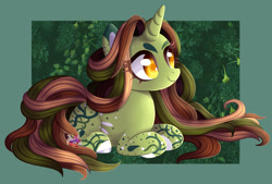 Size: 2087x1412 | Tagged: safe, artist:naezithania, imported from derpibooru, oc, oc only, oc:green tea, pony, unicorn, female, lying down, mare, prone, solo