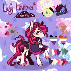Size: 1000x1000 | Tagged: safe, artist:orphicdove, imported from derpibooru, oc, oc only, oc:lady lovebird, pegasus, pony, asexual pride flag, league of legends, lesbian pride flag, pride, pride flag, solo, sona