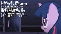 Size: 1920x1080 | Tagged: safe, edit, edited screencap, editor:quoterific, imported from derpibooru, screencap, twilight sparkle, pony, unicorn, friendship is magic, caption, solo, text, unicorn twilight