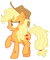 Size: 7000x8400 | Tagged: safe, artist:tardifice, imported from derpibooru, applejack, pony, sounds of silence, absurd resolution, hat, messy mane, simple background, solo, transparent background, vector