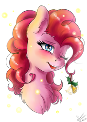 Size: 1520x2126 | Tagged: safe, artist:yuris, imported from derpibooru, pinkie pie, pony, bell, christmas, holiday, redraw, solo