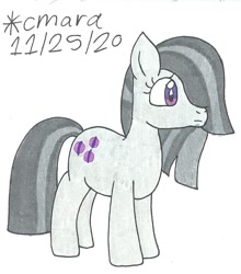 Size: 777x883 | Tagged: safe, artist:cmara, imported from derpibooru, marble pie, earth pony, pony, female, hair over one eye, mare, simple background, solo, traditional art, white background