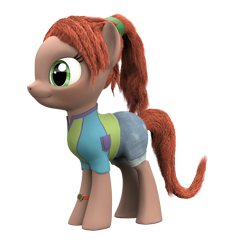 Size: 1024x1024 | Tagged: safe, artist:veryoldbrony, imported from derpibooru, earth pony, pony, 3d, 3d render, lego friends, ponified, sfm pony, simple background, solo, source filmmaker, transparent background