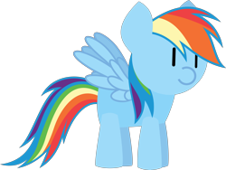 Size: 8695x6556 | Tagged: safe, artist:isaac_pony, imported from derpibooru, rainbow dash, pegasus, pony, cute, female, food, horns, kibiy pony, show accurate, simple background, smiling, solo, spread wings, standing, transparent background, vector, wings