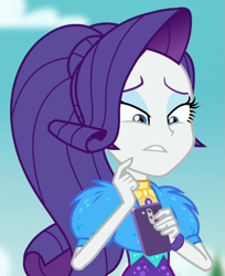Size: 505x620 | Tagged: safe, imported from derpibooru, screencap, rarity, equestria girls, equestria girls series, lost and pound, spoiler:eqg series (season 2), cellphone, cropped, female, music festival outfit, phone, smartphone, solo