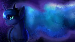 Size: 3840x2169 | Tagged: safe, artist:erroremma, imported from derpibooru, princess luna, alicorn, pony, lineless, lineless art, solo