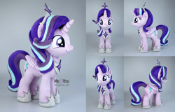 Size: 2000x1280 | Tagged: safe, artist:meplushyou, imported from derpibooru, starlight glimmer, alicorn, pony, alicornified, crown, cute, glimmerbetes, irl, jewelry, looking at you, photo, plushie, princess, princess starlight glimmer, race swap, regalia, smiling, solo, starlicorn, stars, xk-class end-of-the-world scenario