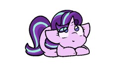 Size: 600x335 | Tagged: safe, artist:zutcha, imported from derpibooru, starlight glimmer, pony, unicorn, behaving like a dog, cute, female, glimmerbetes, looking up, mare, simple background, sitting, solo, white background