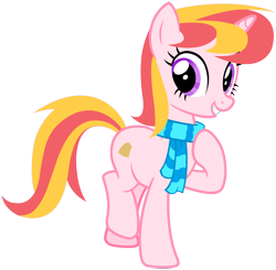 Size: 6856x6706 | Tagged: safe, artist:baira, imported from derpibooru, oc, oc only, oc:baira, oc:sweetie maths, pony, unicorn, derpibooru community collaboration, 2021 community collab, clothes, female, high res, looking at you, purple eyes, scarf, simple background, smiley face, smiling, solo, transparent background